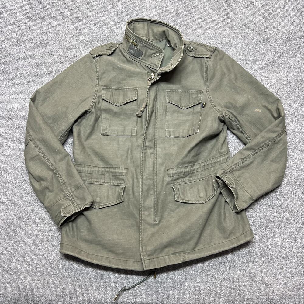 Alpha Industries Coat Womens Medium Green M-65 Hooded Military Twill Field